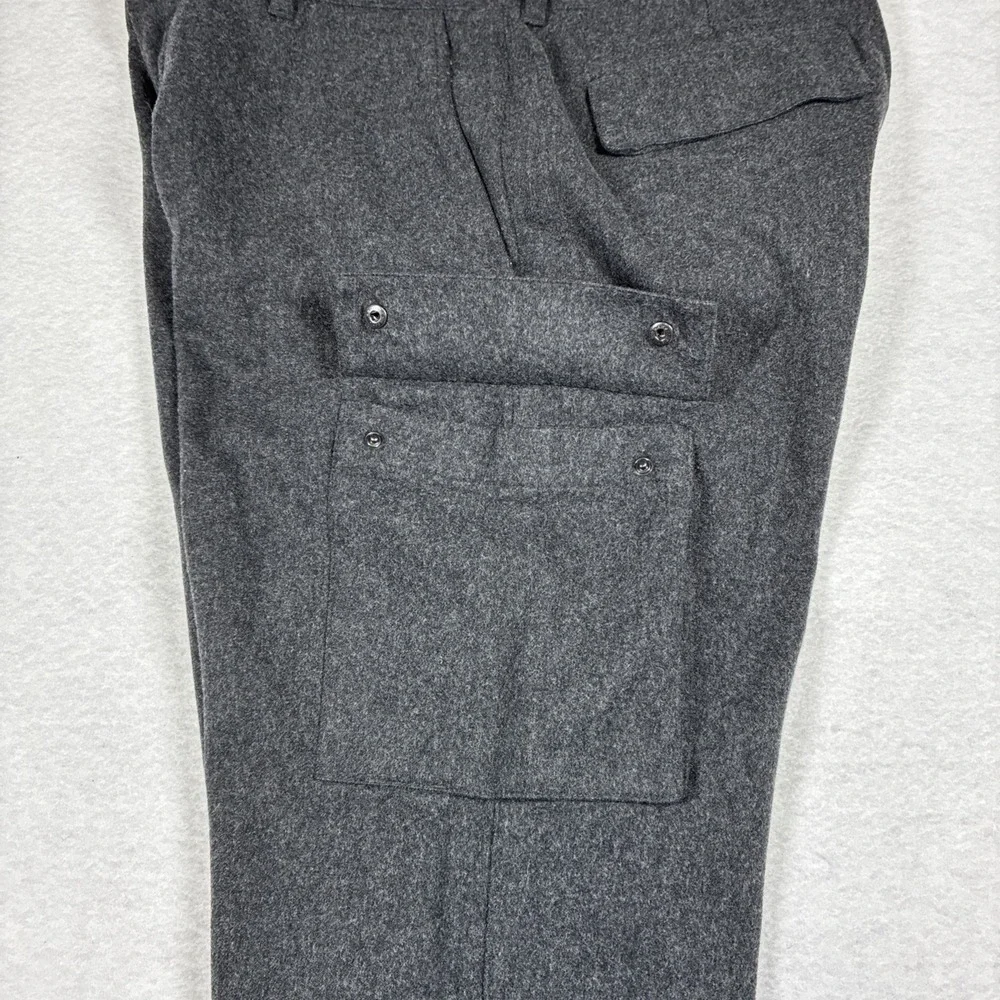 Vintage Banana Republic Dawson Wool Cargo‎ Pants Y2K Mens 36x32 Charcoal Gray